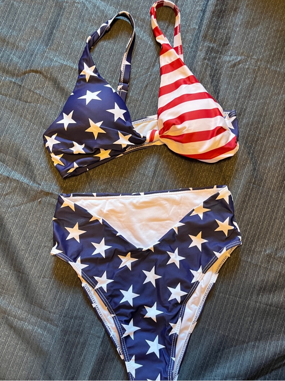 American Flag Star-Striped Bikini Set - Navy, White & Red
